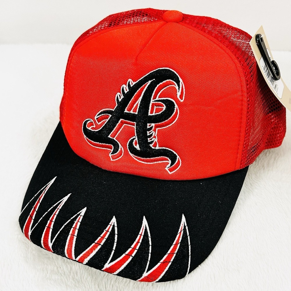 Reason A Initial Script Spikes Trucker‎ 2-Tone Hat Cap Adjustable Snapback Red